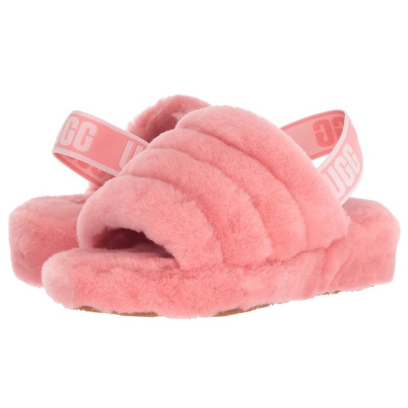 UGG | Shoes | Ugg Fluff Yeah Pink Slip On Slides Size 8 | Poshmark